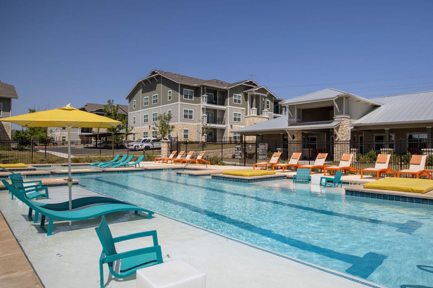 The sparkling swimming pool at Esperanza in San Antonio, Texas