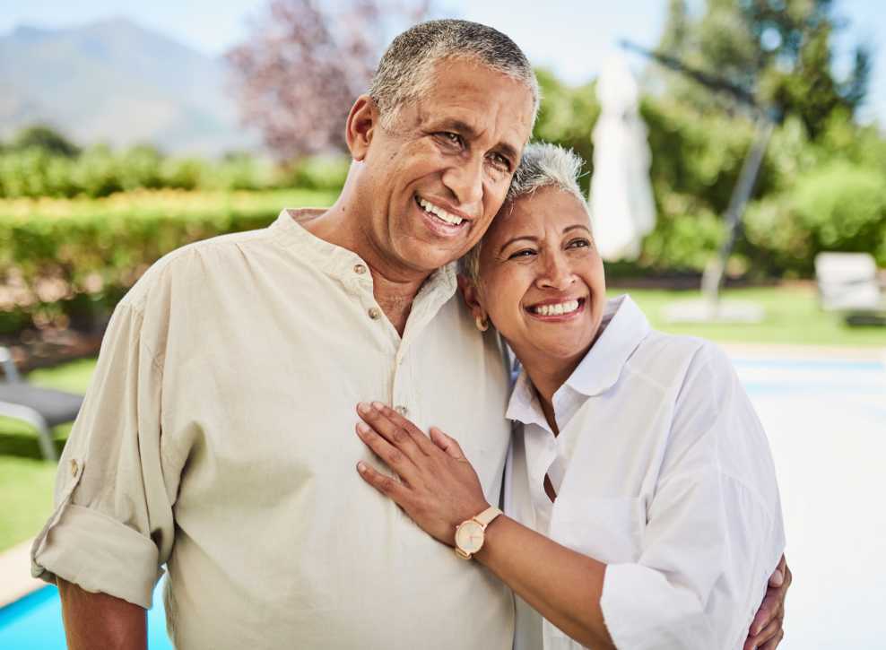 Senior couple enjoying the outdoors at Novelle in San Jose, California