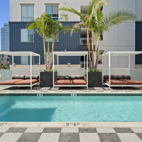 Roof Deck Swimming Pool at Aster, Long Beach, California 