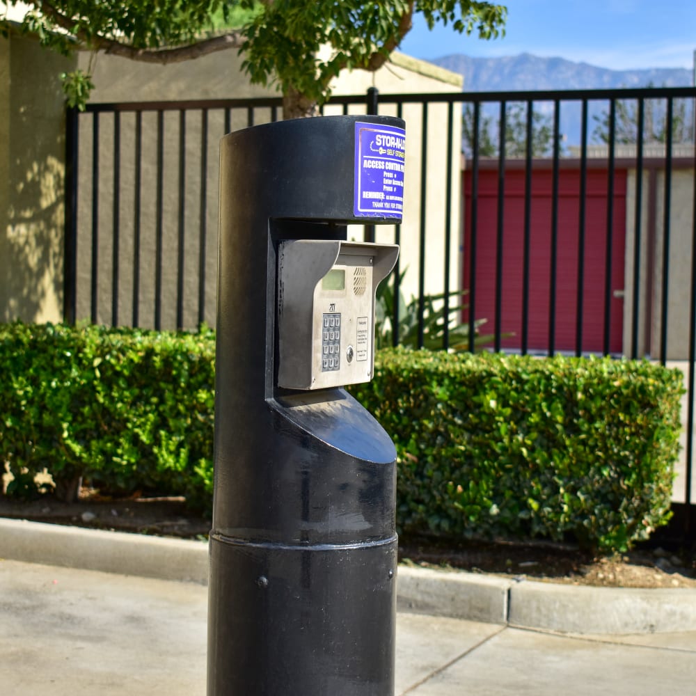 Keypad entry at STOR-N-LOCK Self Storage in Rancho Cucamonga, California