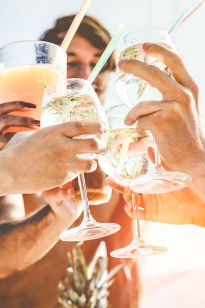 Residents and friends enjoying drinks together near Argon in Oklahoma City, Oklahoma