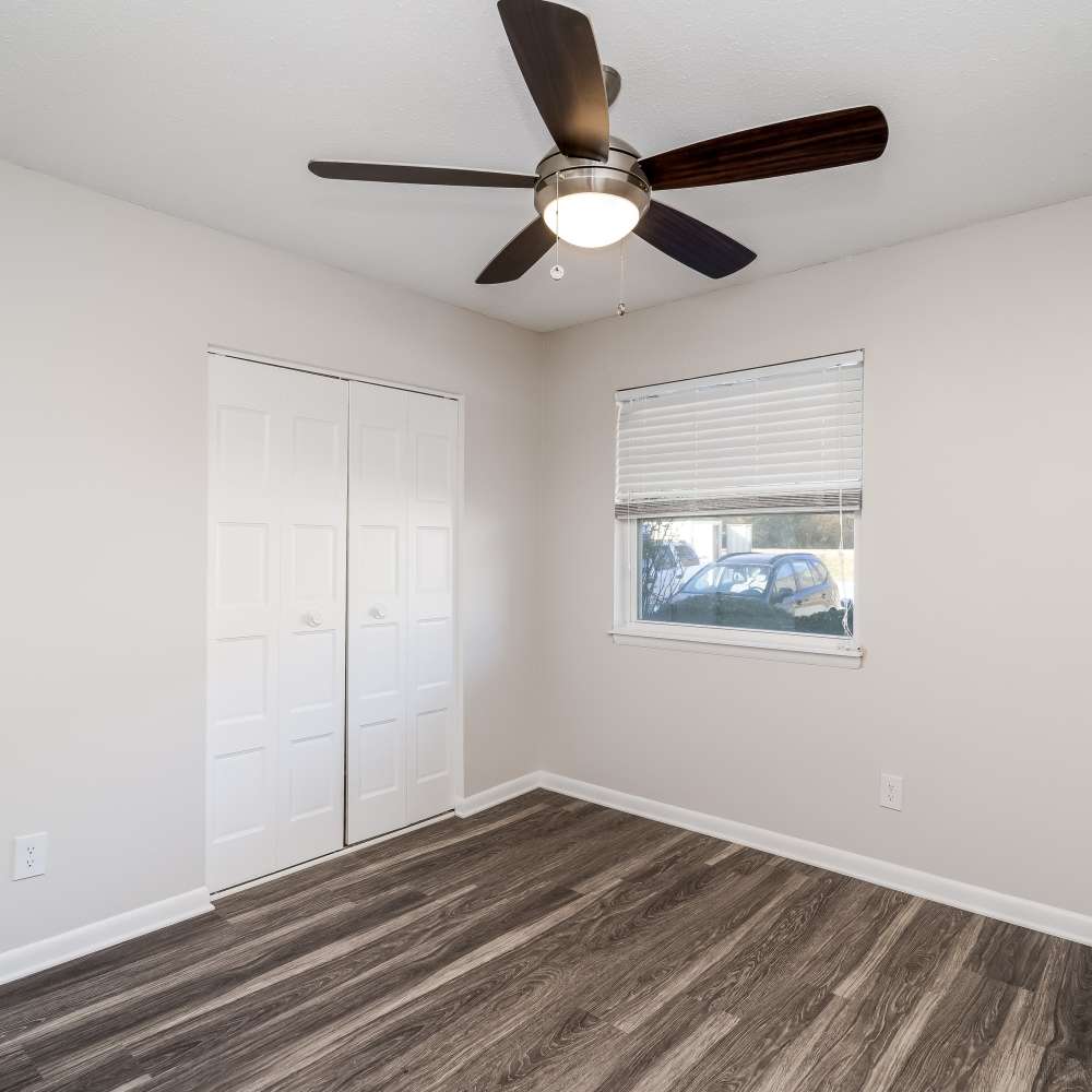 Spacious bedroom with large window at The Links in Chattanooga, Tennessee