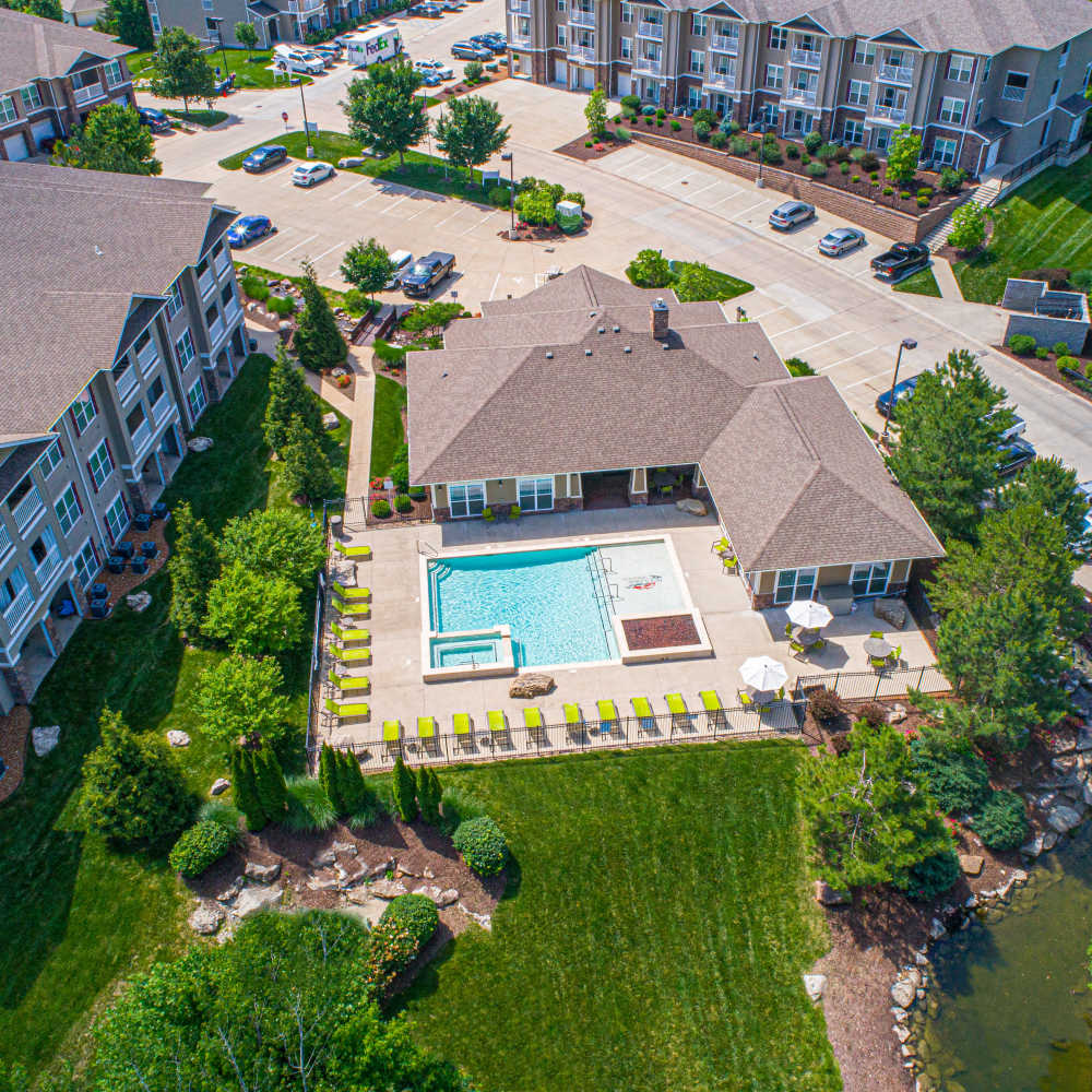 Aerial view of community at Boulder Springs of Columbia in Columbia,Missouri