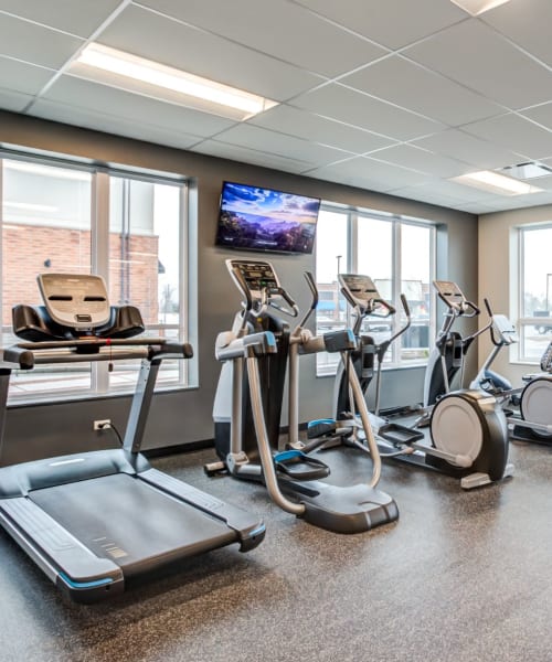 Fitness center at One Wheeling Town Center in Wheeling, Illinois