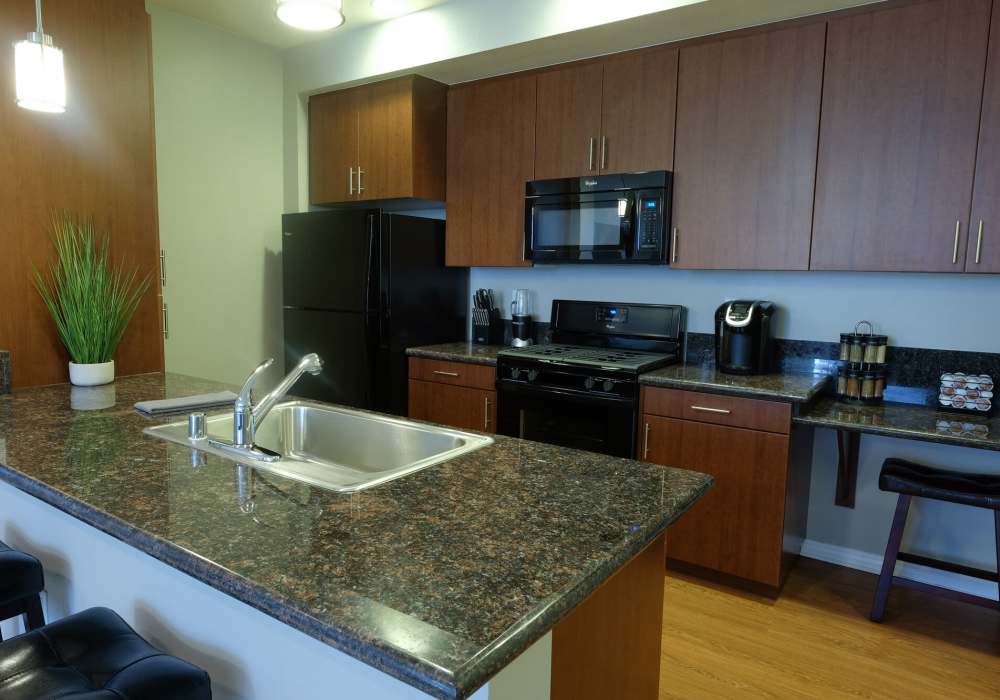 Well-equipped kitchen at Pacific Landing in Murrieta, California