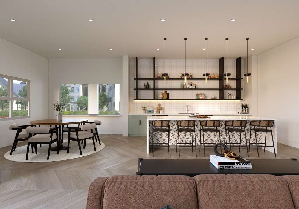 Clubhouse with breakfast bar at Silo Creek Apartments in Lafayette, Louisiana