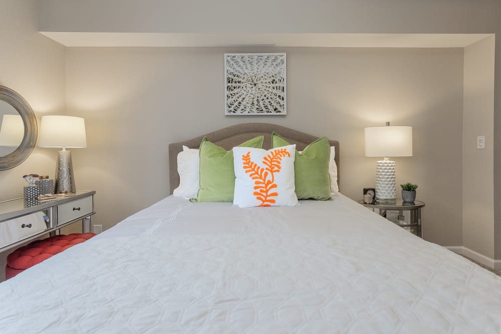 Model bedroom at Jackson Grove Apartment Homes in Hermitage, Tennessee