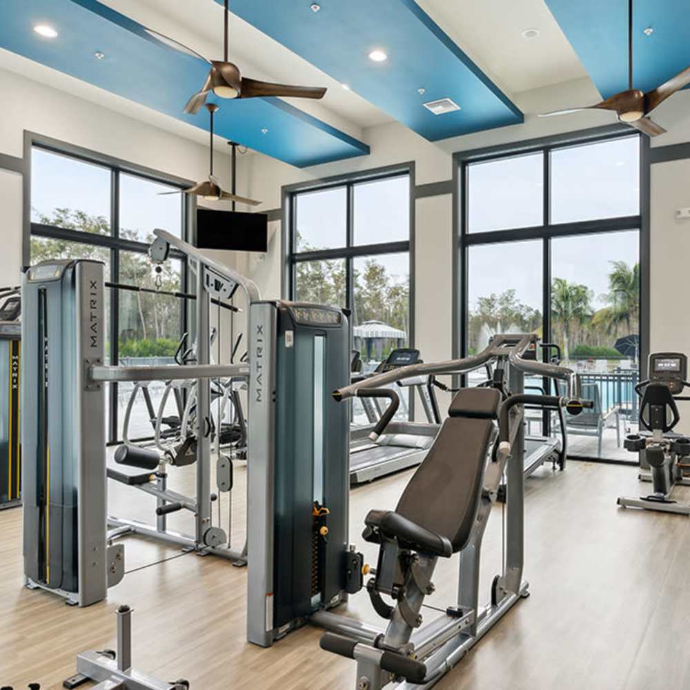 Luxury fitness center at 81 West Apartments in Fort Myers, Florida