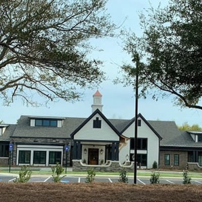 Main entrance and landscaping at Westminster Memory Care in Lexington, South Carolina