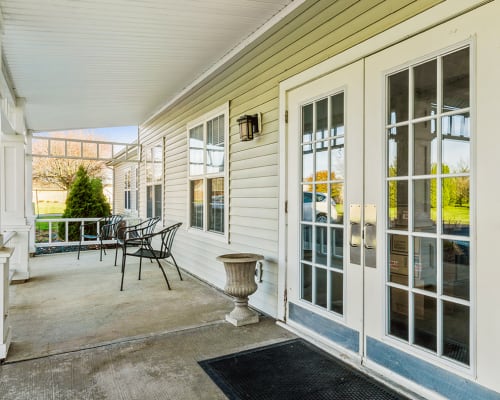 Porch at Trustwell Living at Oakley Place in Greenville, Ohio