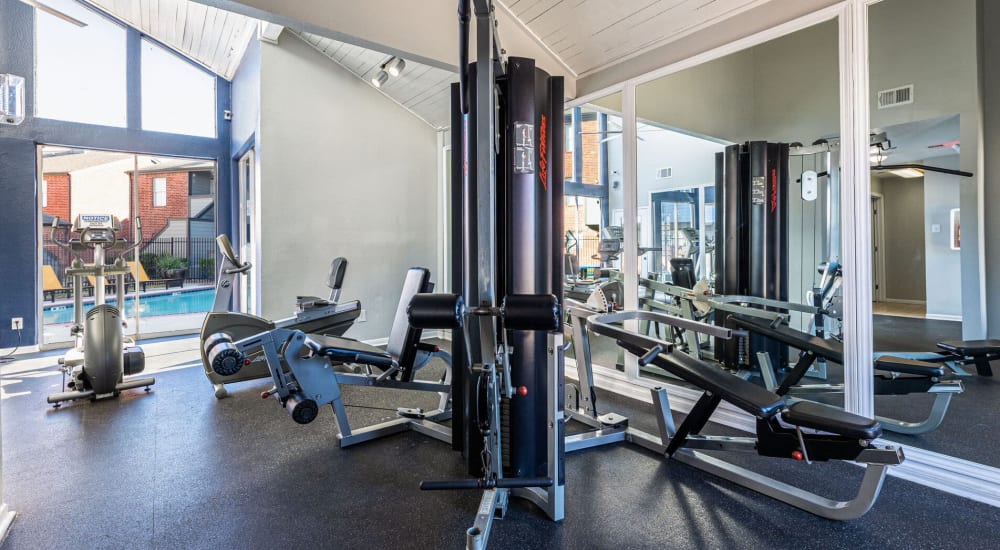 Resident fitness center at The Linc at Cypress in Houston, Texas