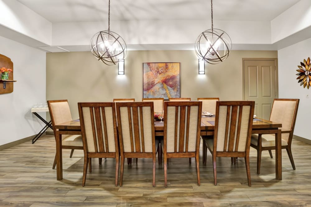 Elegant dining area at McDowell Village in Scottsdale, Arizona