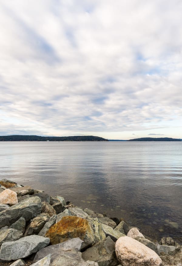 Views of the ocean near Copperline at Point Ruston in Tacoma, Washington