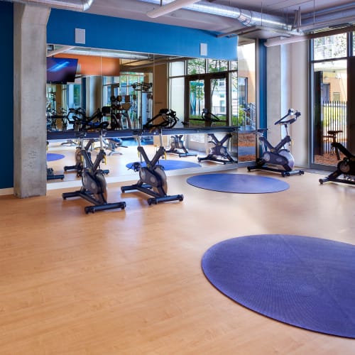 Fitness center at Flux in Minneapolis, Minnesota