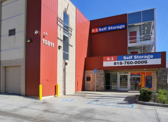 Front entry to A-1 Self Storage in North Hollywood, California