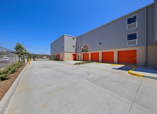Outdoor units and a wide driveway at A-1 Self Storage in San Diego, California