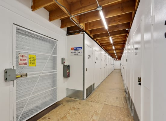Freight elevator at A-1 Self Storage in Oceanside, California