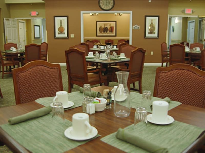 The dining room at Absaroka Senior Living in Cody, Wyoming.