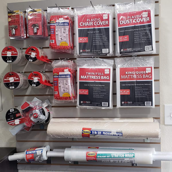 Packing supplies sold at StorQuest Express Self Service Storage in Sacramento, California