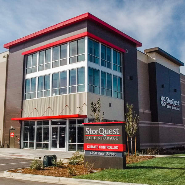 The main entrance at StorQuest Self Storage in Boulder, Colorado