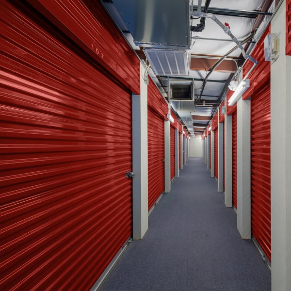 Climate-controlled indoor storage units at StorQuest Economy Self Storage in Houston, Texas