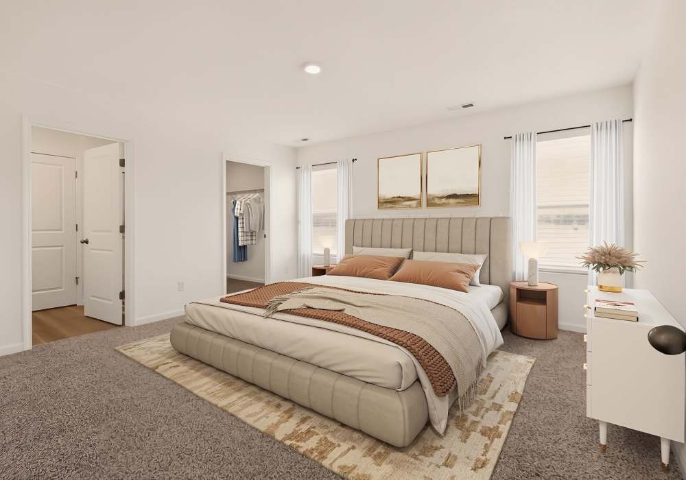 Bedroom with windows at Brixin Sonora in Fort Wayne, Indiana