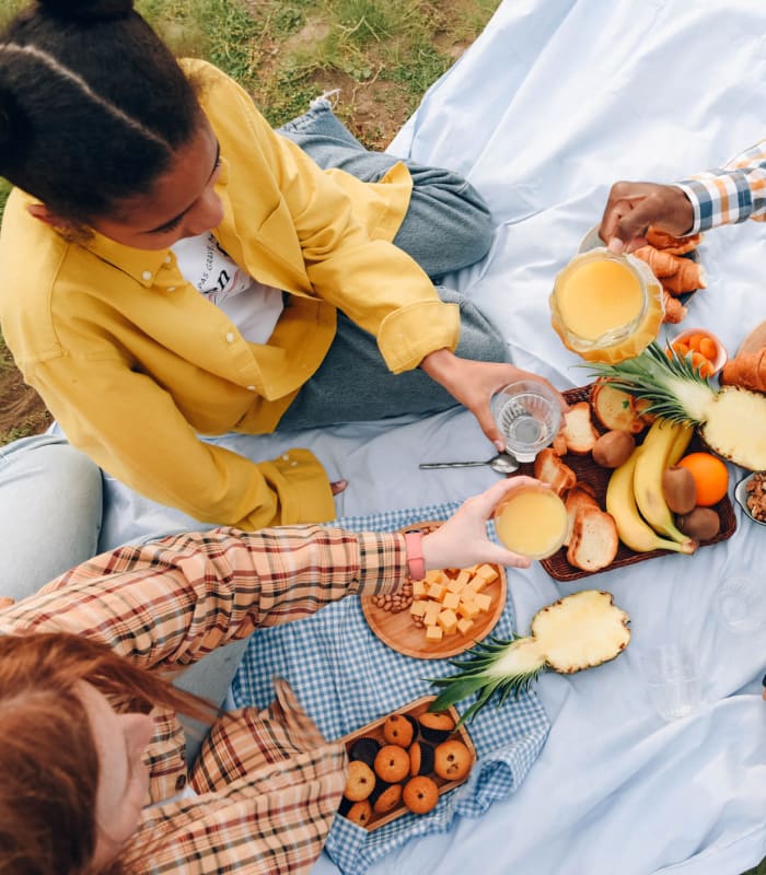 Residents having a picnic at Redbud Ranch Apartments in Broken Arrow, Oklahoma