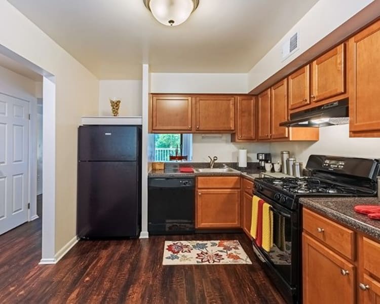 Upgraded kitchen at The Cascades Townhomes and Apartments in Pittsburgh, Pennsylvania