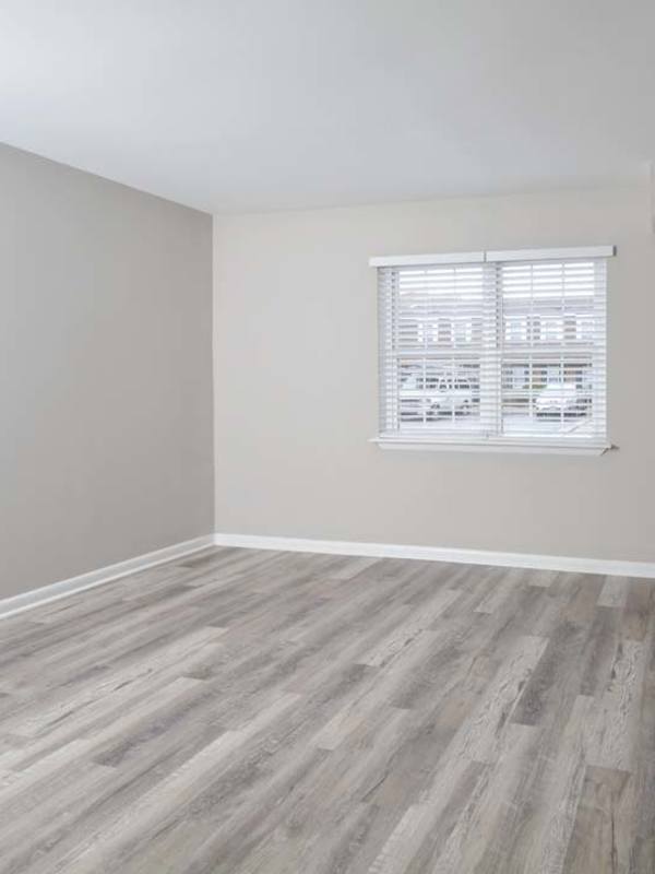Hardwood flooring in the living area at Hickory Point Townhomes in Newport News, Virginia