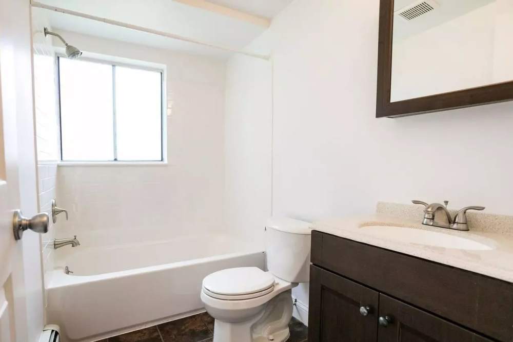 Bright bathroom at Detroit Living in Detroit,Michigan