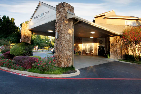 The entrance at West Fork Village in Irving, Texas