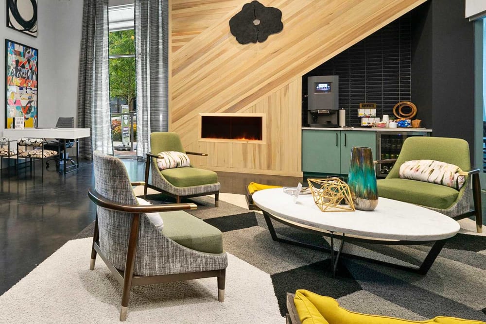 Coffee bar in the resident lounge at EDGE on the Beltline in Atlanta, Georgia