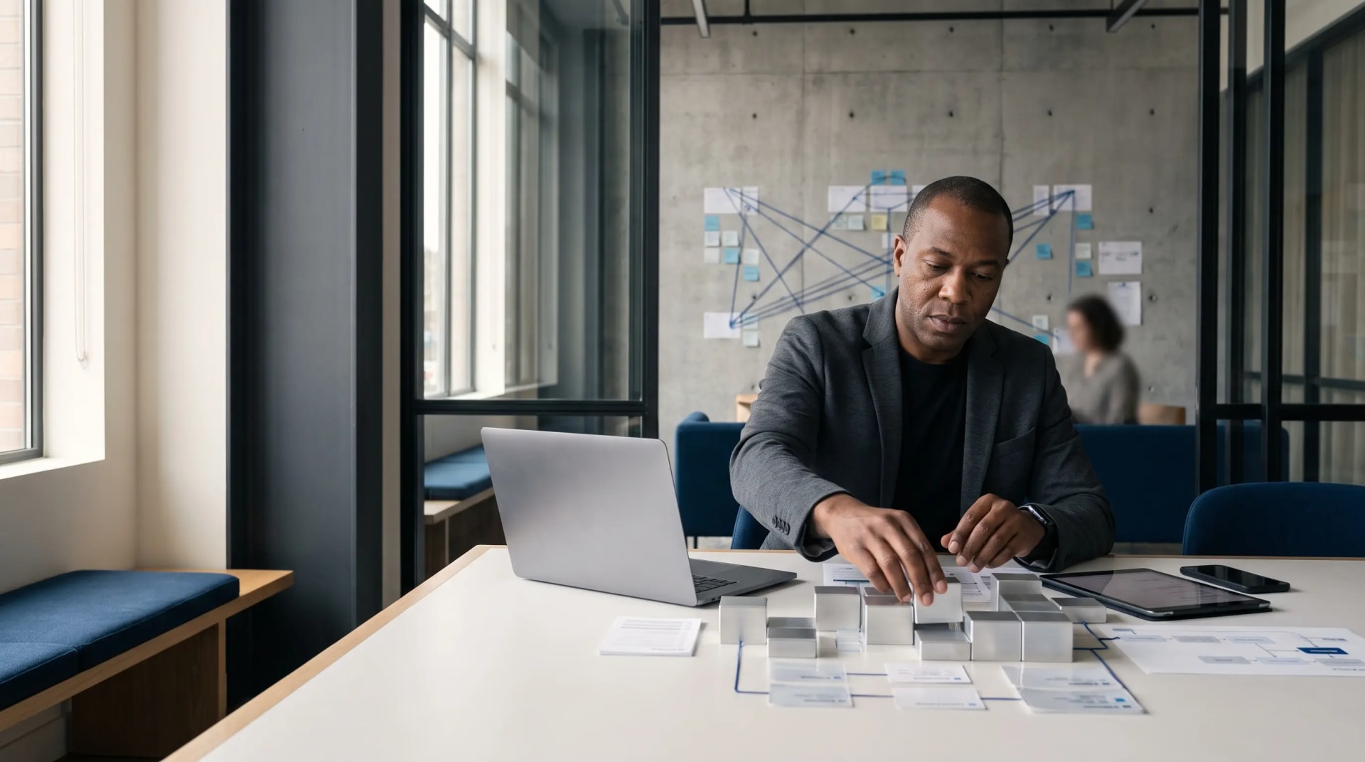Executive team reviewing a modern business operating system