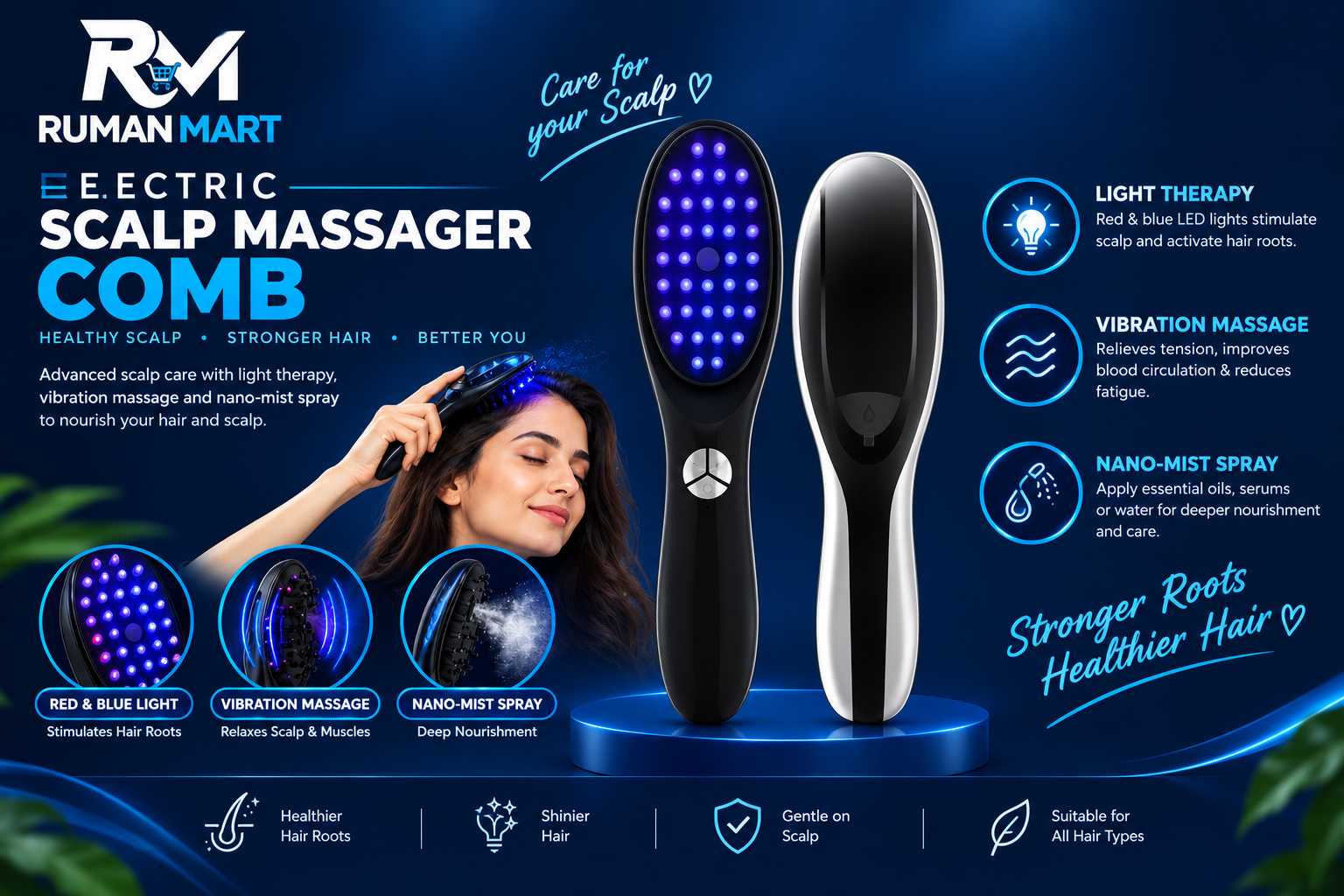 Electric Scalp Massager Comb