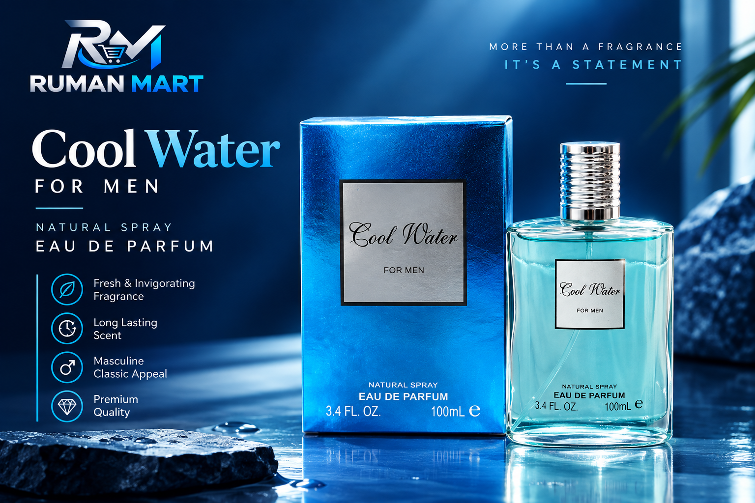 Cool Water For Men Eau de Parfum 100ml Masculine