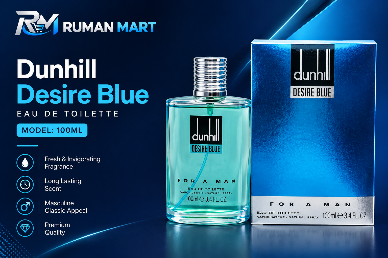 Dunhill Desire Blue Eau de Toilette 100ml for Men