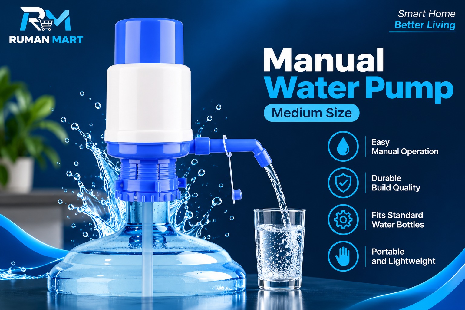 Manual Water Pump Medium Size for Water Bottle