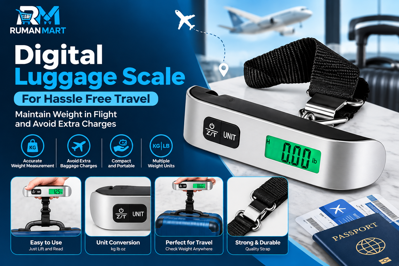 Digital Luggage Scale Portable Travel Weighing Scale