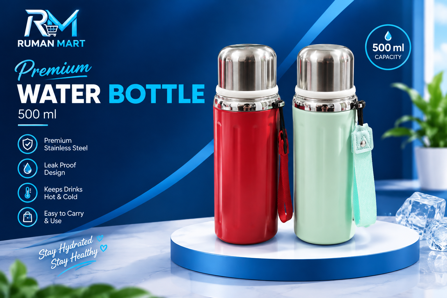 Premium Steel Water Bottle 500ml