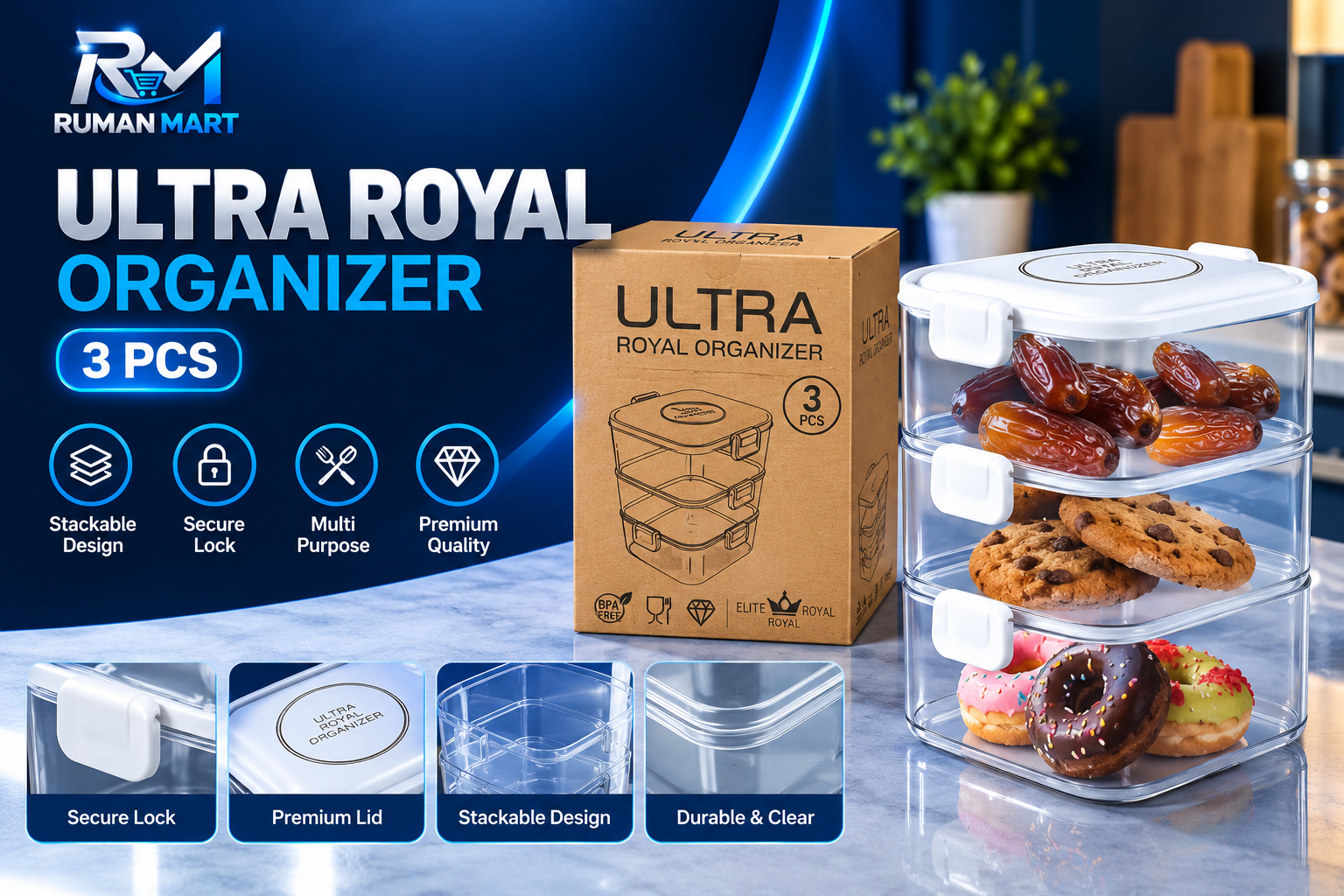 Piece Royal Stackable Organizer Box