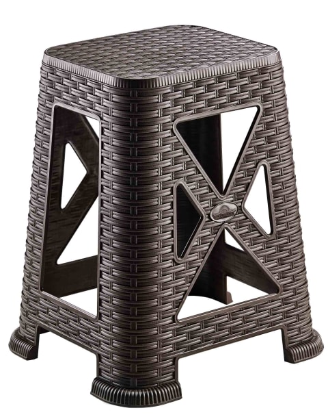Rattan Tabure Koyu Kahve