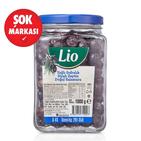 Lio Yağlı Siyah Zeytin Salamura (291-350) 1 kg