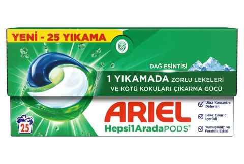 Ariel Pods Dağ Esintisi Kapsül 25 Yıkama