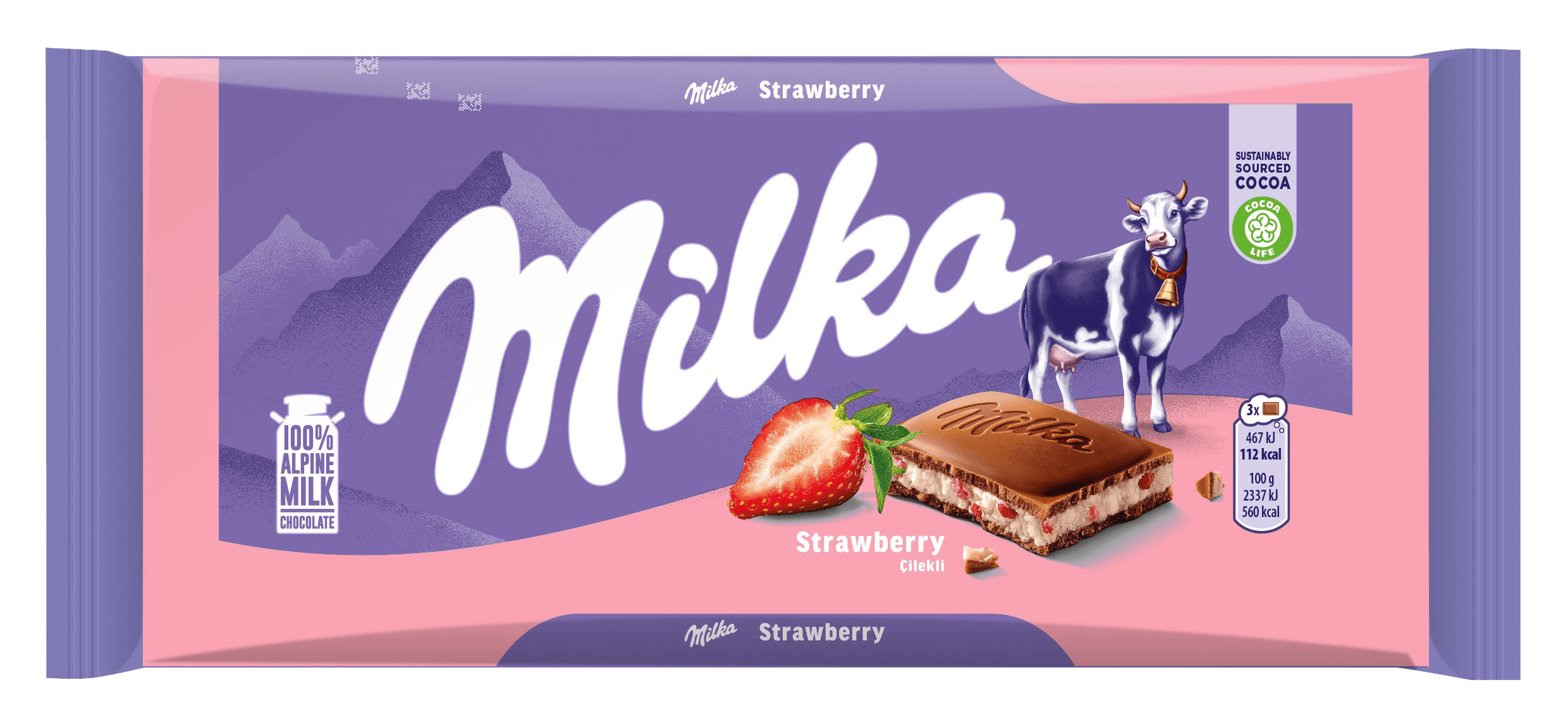Milka Çilekli Yoğurtlu Çikolata 100 g