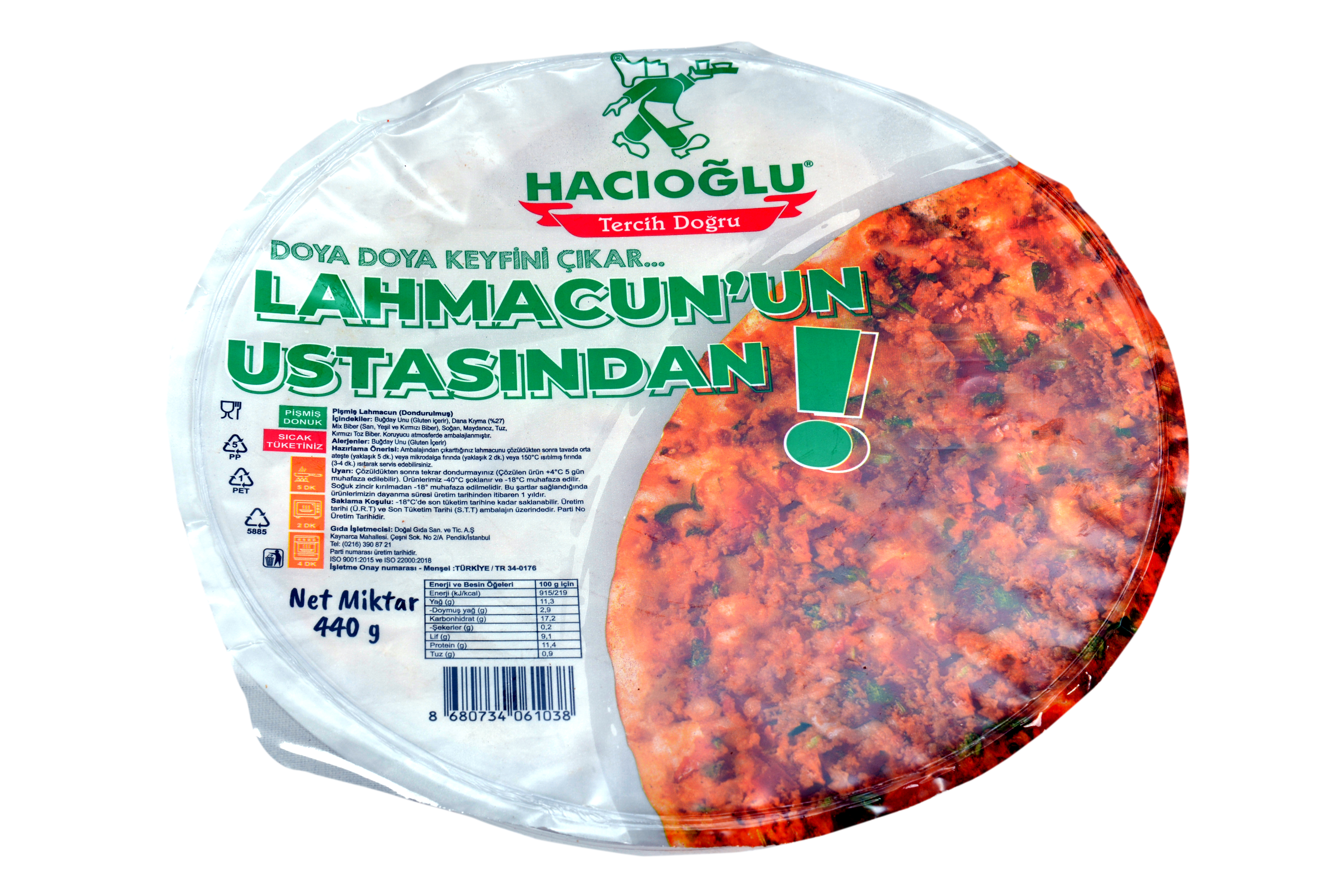 Hacıoğlu Dondurulmuş Lahmacun 4*110 g