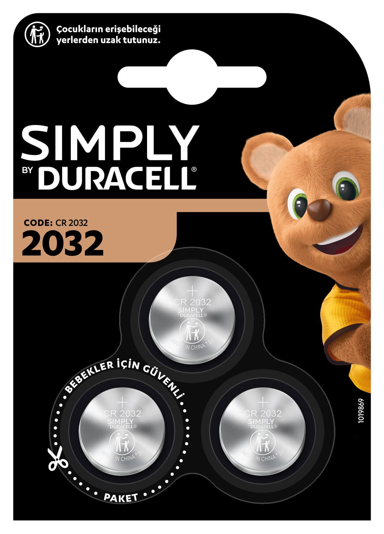 Duracell Simply 2032 Lityum Düğme Pil 3v 3'lü
