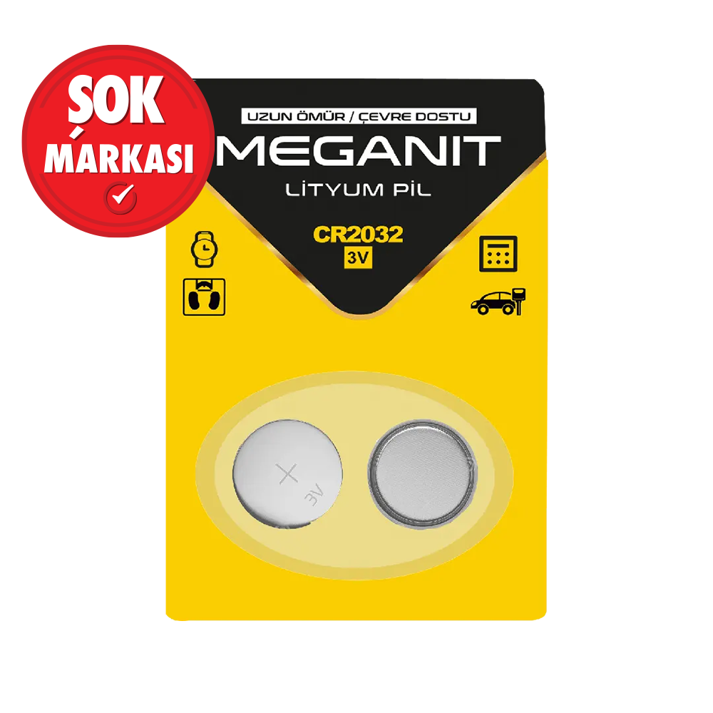 Meganit Cr2032 Lityum Pil 3v 2'li