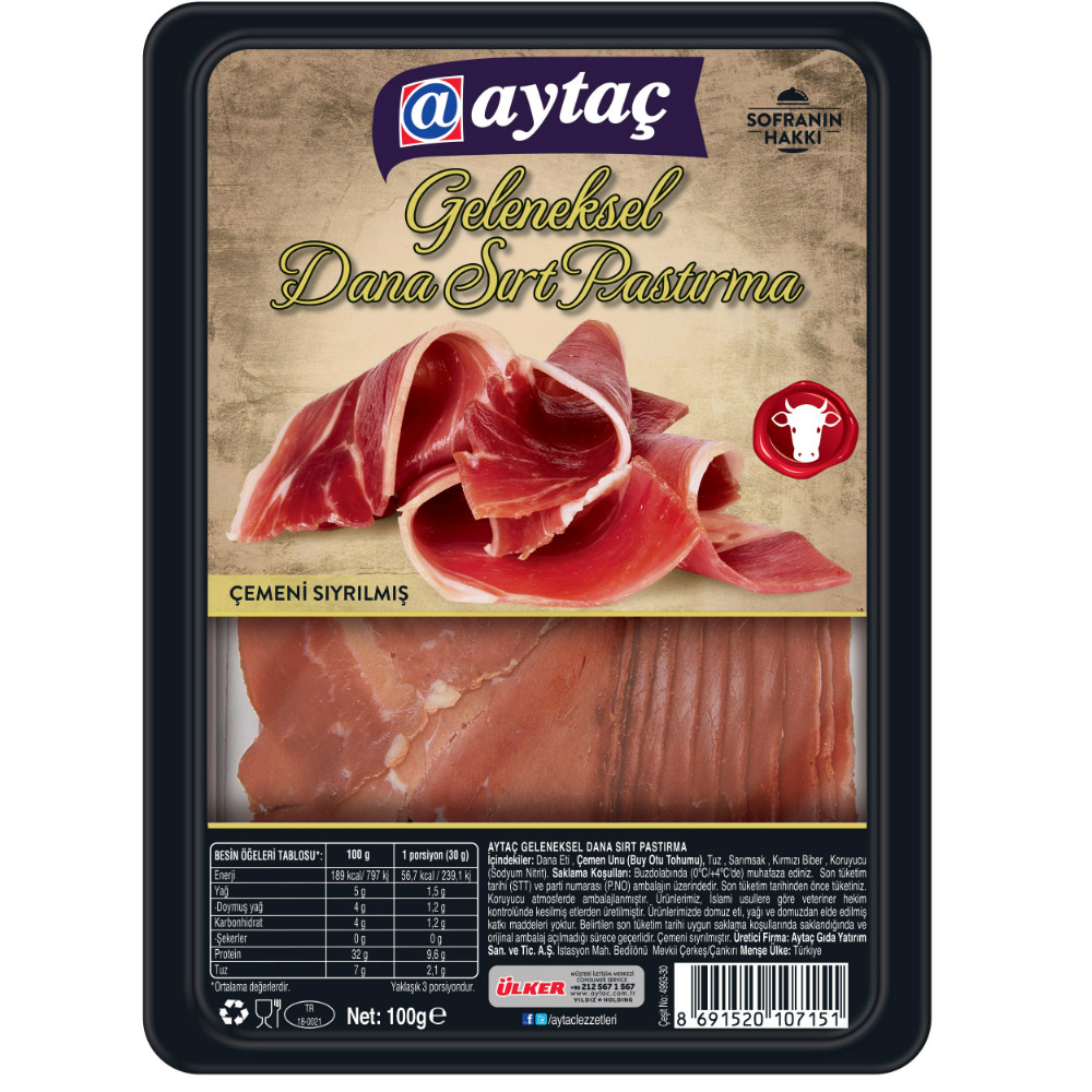 Aytaç Geleneksel Dana Sırt Pastırma 100 g