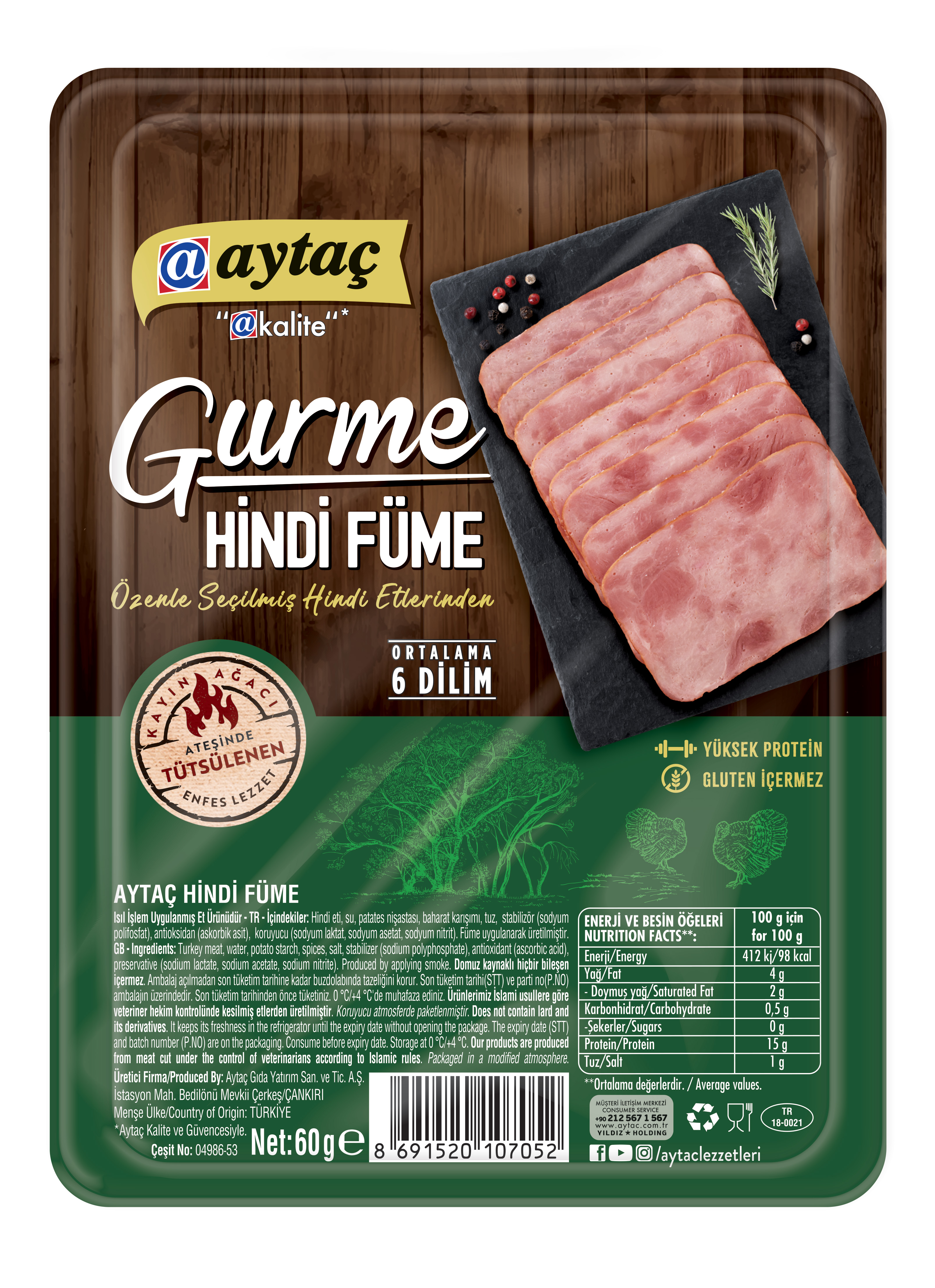 Aytaç Gurme Dilimli Hindi Füme 60 g