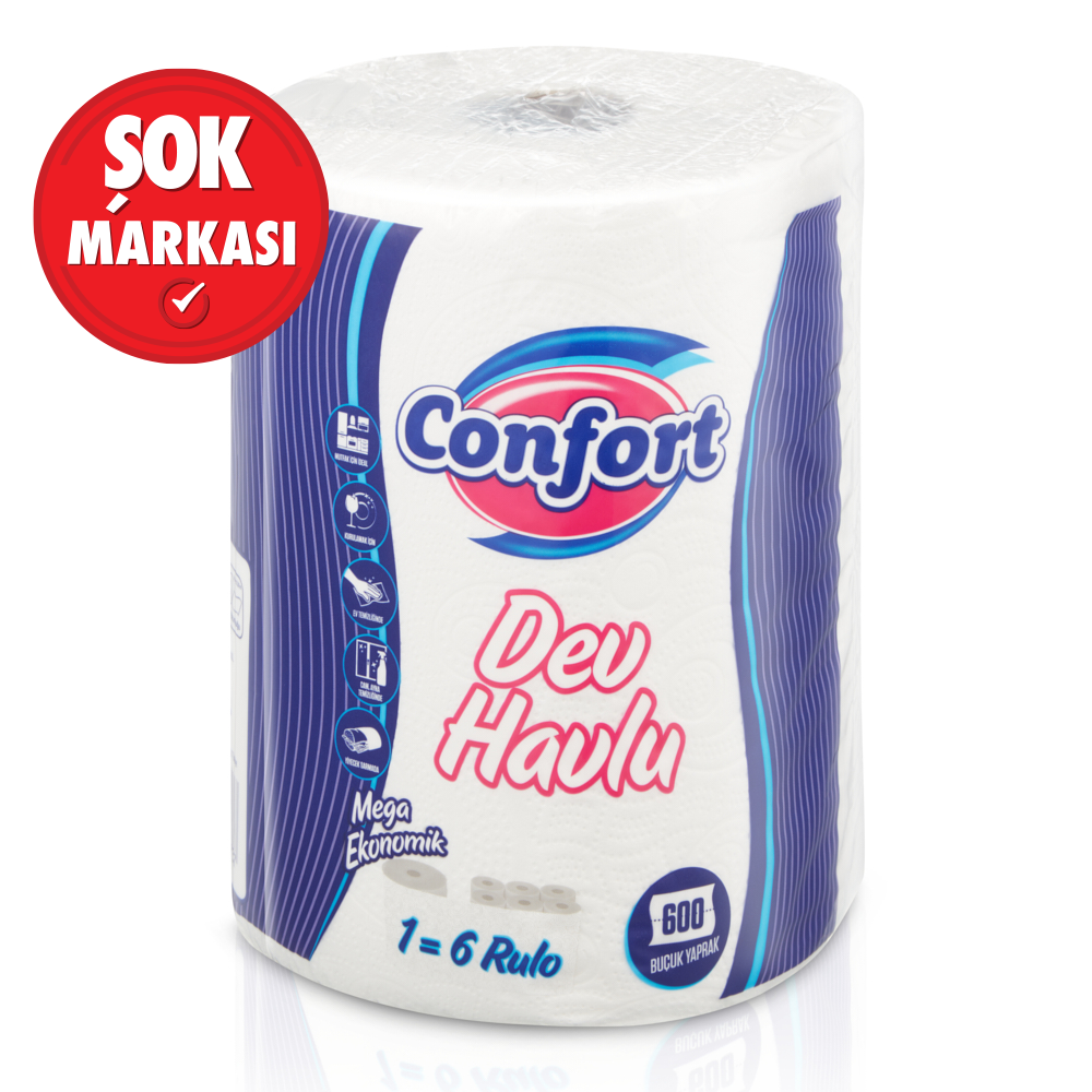Confort Dev Havlu 600 Yaprak